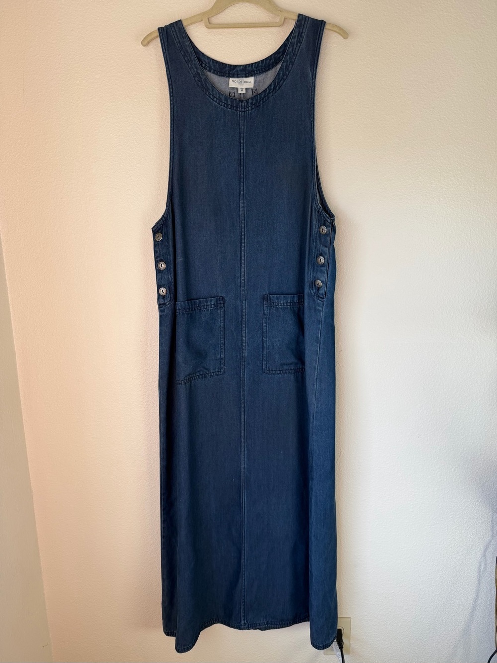 Vintage Nordstrom Button-Side Maxi Dress, Medium Tall